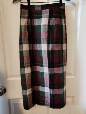 Phil Carry Plaid 3/4 Lengtg Skirt Sz 10